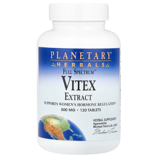 Planetary Herbals, Full Spectrum™ Vitex Extract, 500 mg, 120 Tablets