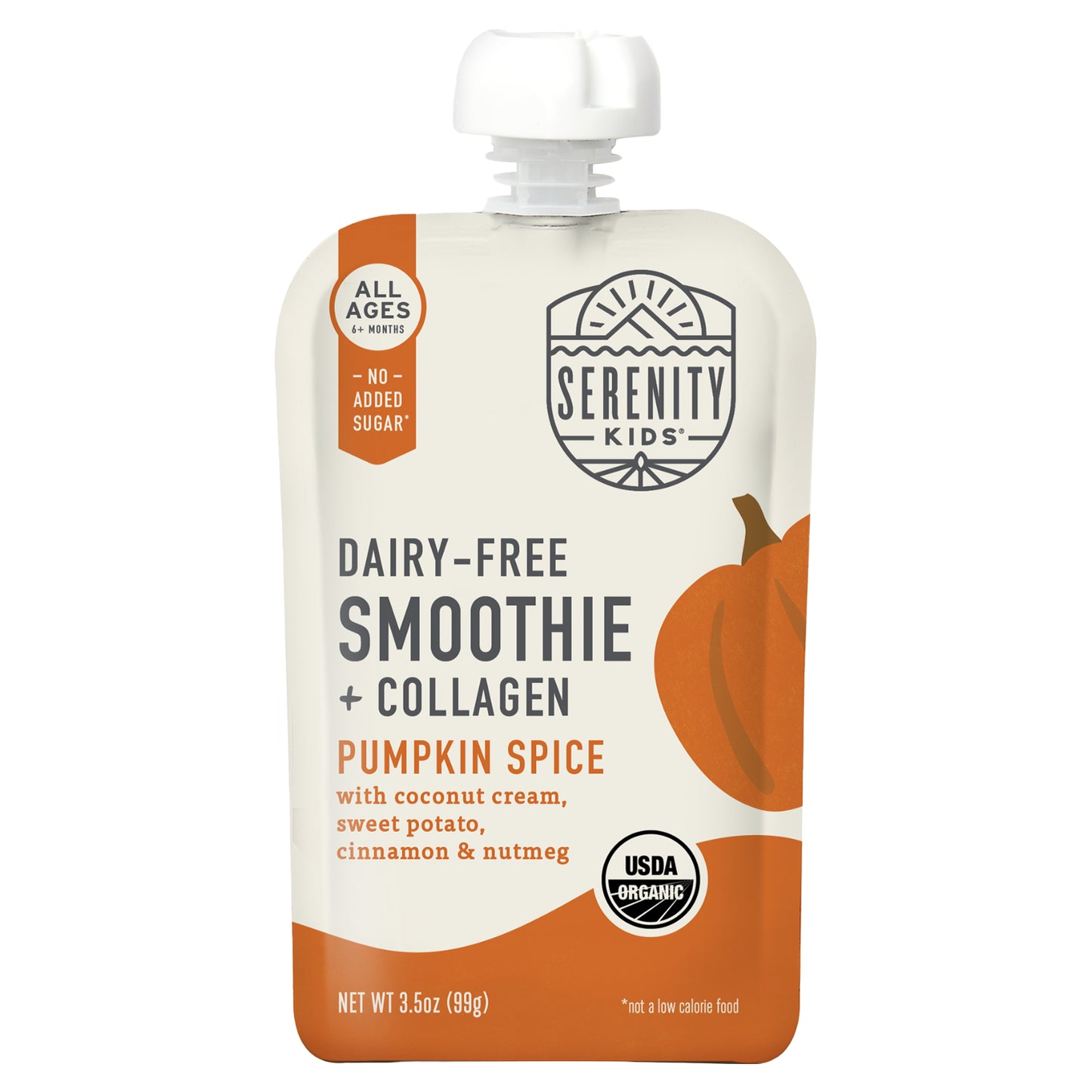 Serenity Kids, Dairy-Free Smoothie + Collagen, All Ages 6+ Months, Pumpkin Spice, 3.5 oz (99 g)