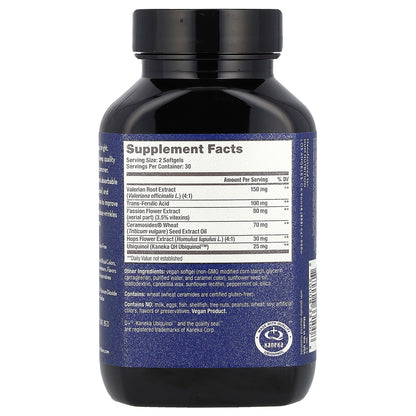 HUM Nutrition, Mighty Night™, Ceramides, CoQ10, Ferulic Acid + Valerian Root, 60 Vegan Softgels
