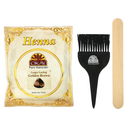 Okay Pure Naturals, Henna, Longer-Lasting Hair Color, Golden Brown , 2 oz (56.7 g)