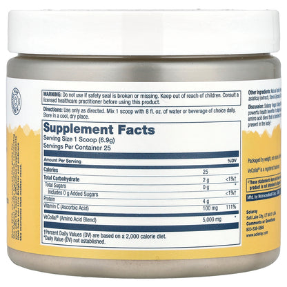 Solaray, Vegan Collagen Booster Powder, Natural Vanilla , 6.1 oz (173 g)