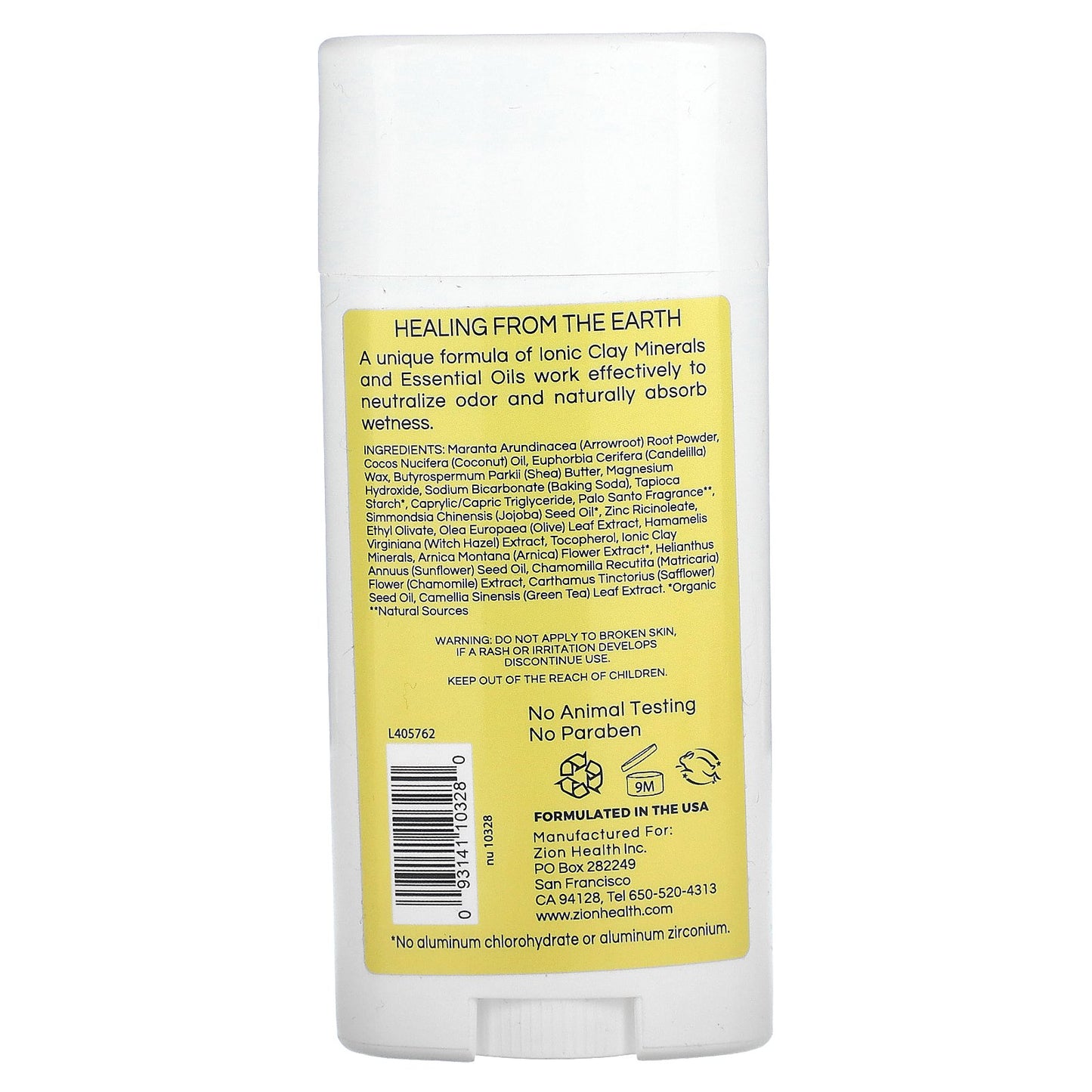 Zion Health, Bold, Claydry Deodorant, Palo Santo, 2.8 oz (80 g)