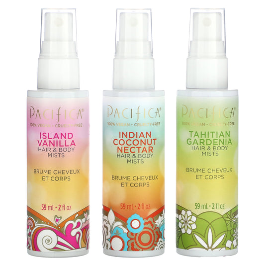 Pacifica, Hair & Body Mists, Wanderlust, 3 Pack, 2 fl oz (59 ml) Each