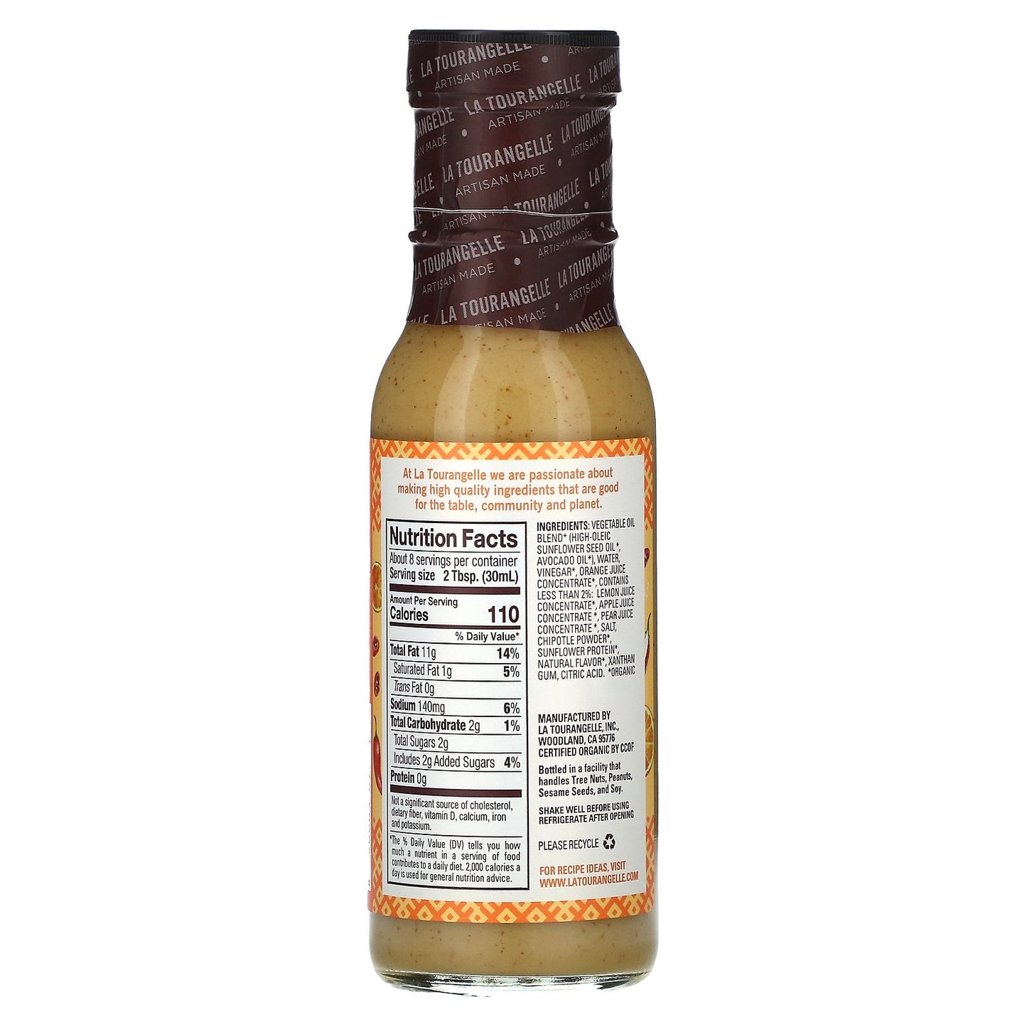 La Tourangelle, Organic Citrus Chipotle Vinaigrette, 8 fl oz (236 ml)