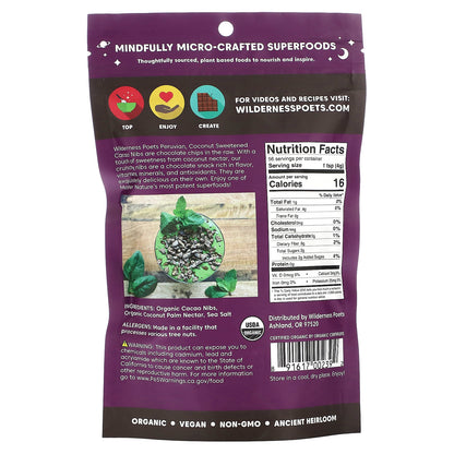 Wilderness Poets, Organic Coconut Sweetened Cacao Nibs, 8 oz (226 g)