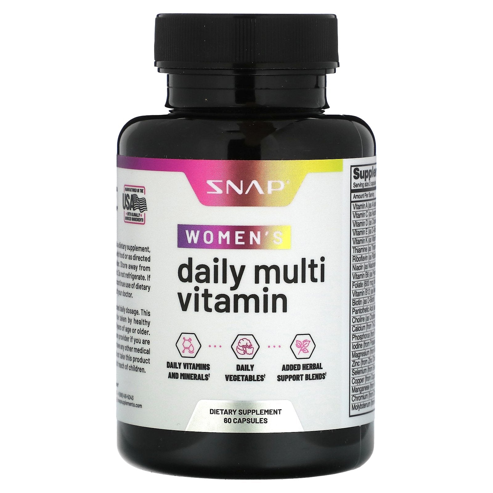 Snap Supplements, Women's Daily Multi Vitamin, 60 Capsules