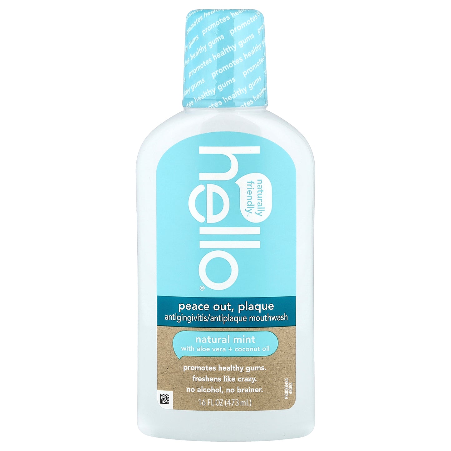 Hello, Peace Out, Plaque, Antigingivitis/Antiplaque Mouthwash, Natural Mint, 16 fl oz (473 ml)
