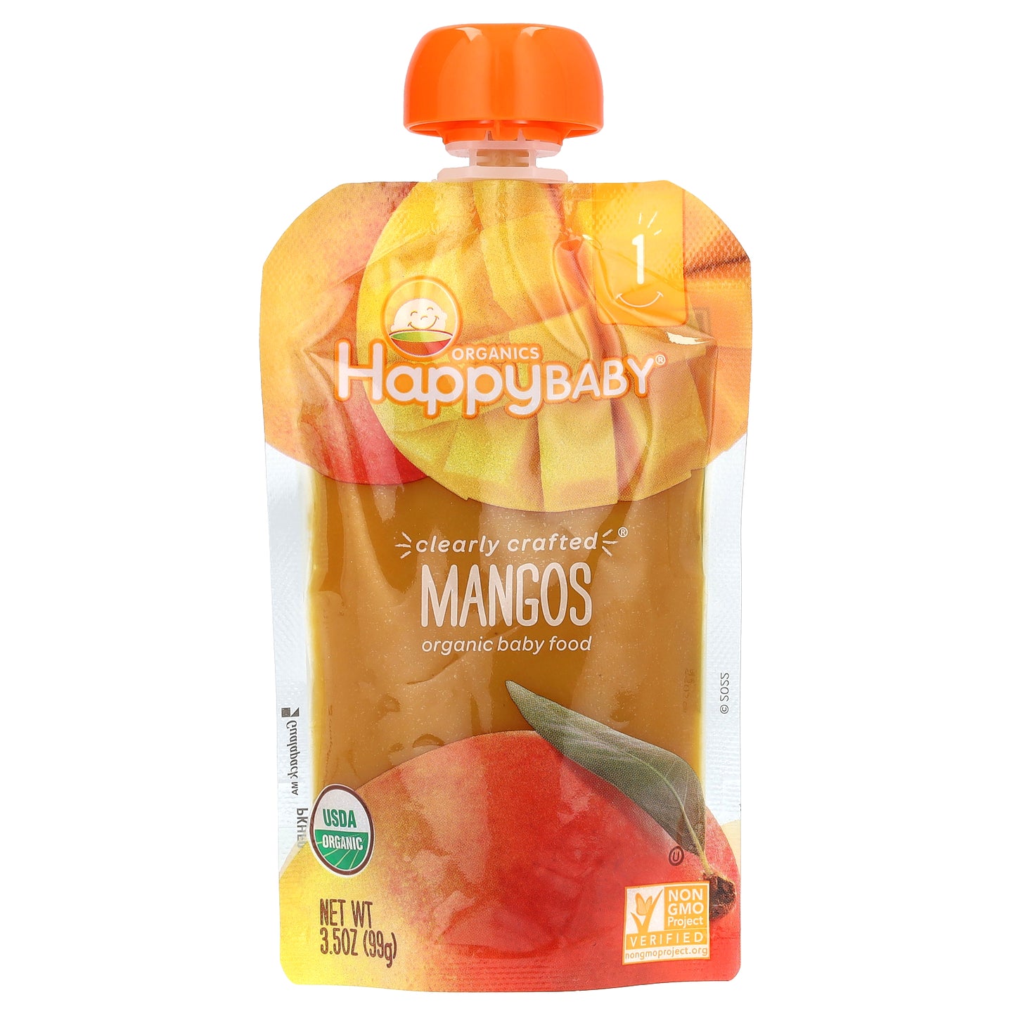 Happy Family Organics, Happy Baby®, Organic Baby Food, Stage 1, Mangos, 3.5 oz (99 g)