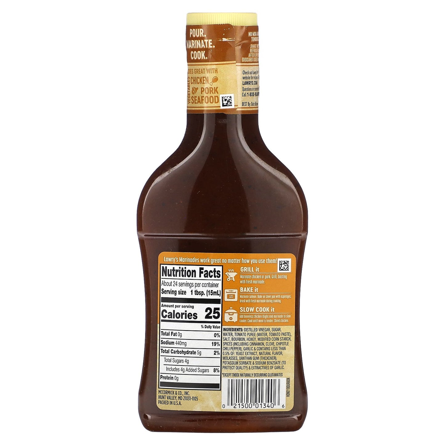 Lawry's, Marinade, Honey Bourbon, 12 fl oz (354 ml)