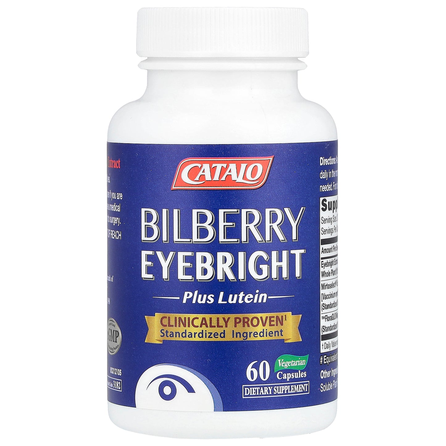 CATALO, Bilberry Eye Bright Plus Lutein, 60 Vegetarian Capsules