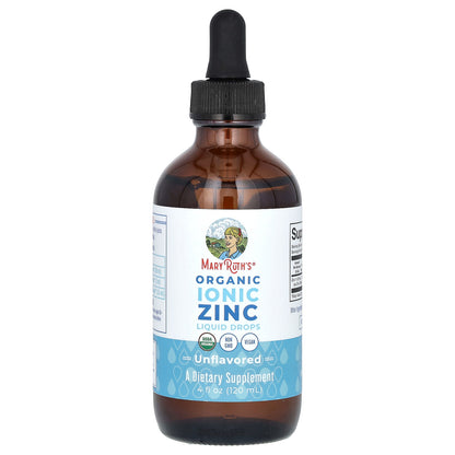 MaryRuth's, Organic Ionic Zinc Liquid Drops, Unflavored, 4 fl oz (120 ml)