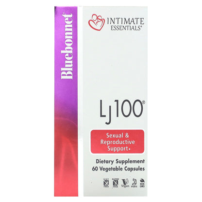 Bluebonnet Nutrition, Intimate Essentials, Lj100, 100 mg, 60 Vegetable Capsules (50 mg per Capsule)