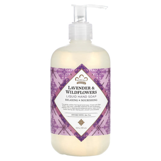 Nubian Heritage, Lavender & Wildflowers, Liquid Hand Soap, 12 fl oz (355 ml)