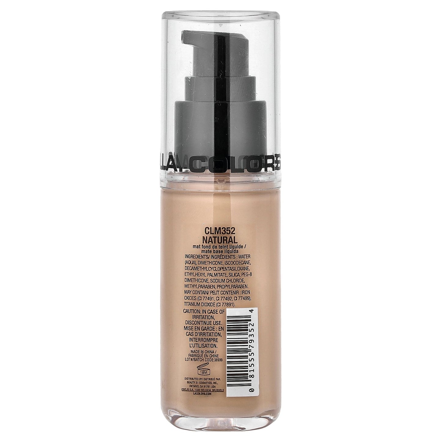 L.A. Colors, Truly Matte Foundation, CLM352 Natural, 1.35 fl oz (40 ml)