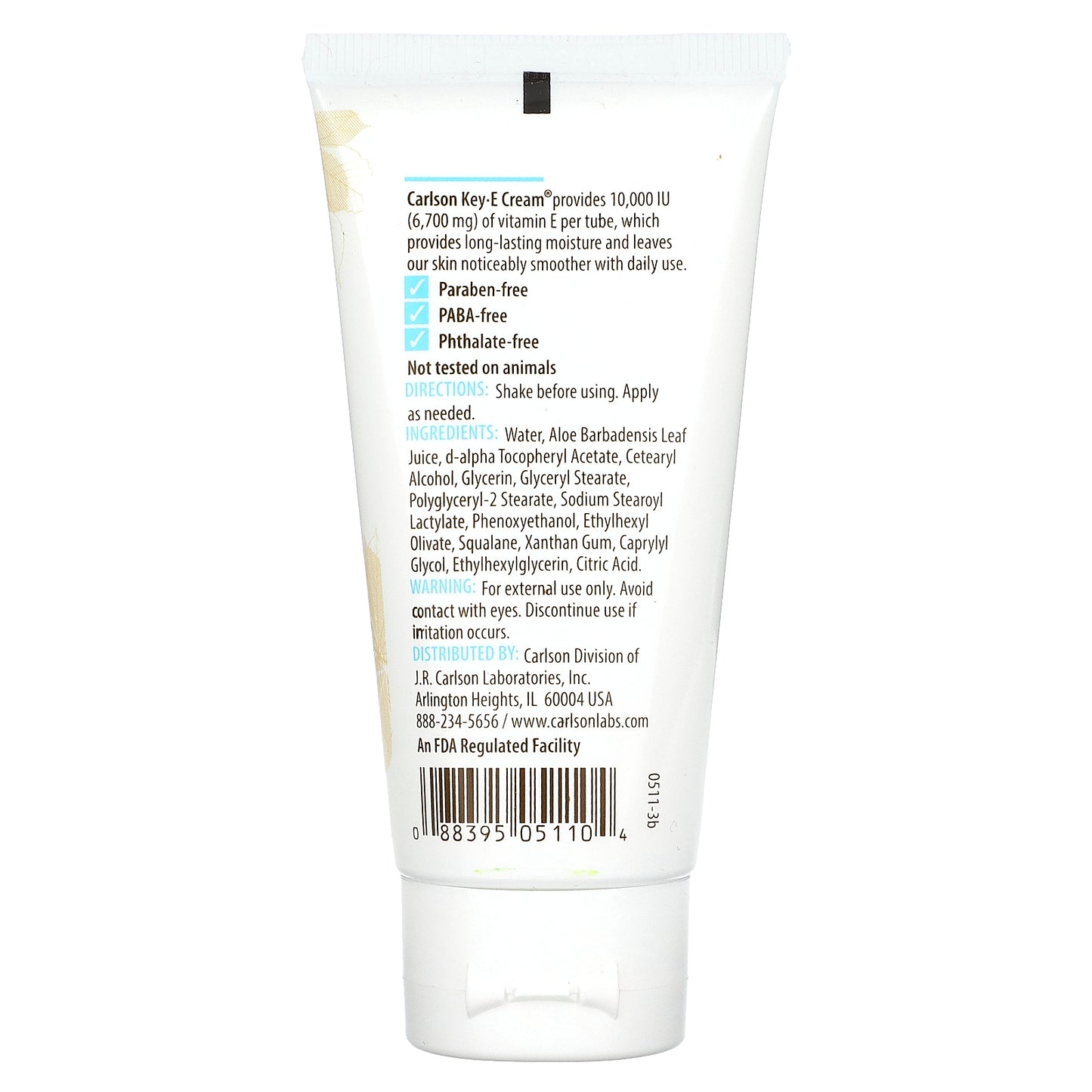 Carlson, Key - E, Hand & Body Cream, Unscented, 2 oz (56 g)