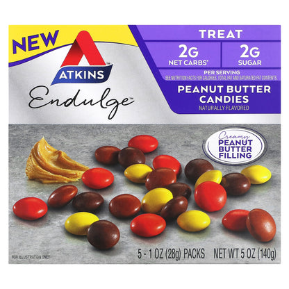 Atkins, Endulge, Peanut Butter Candies, 5 Bars, 1 oz (28 g) Each