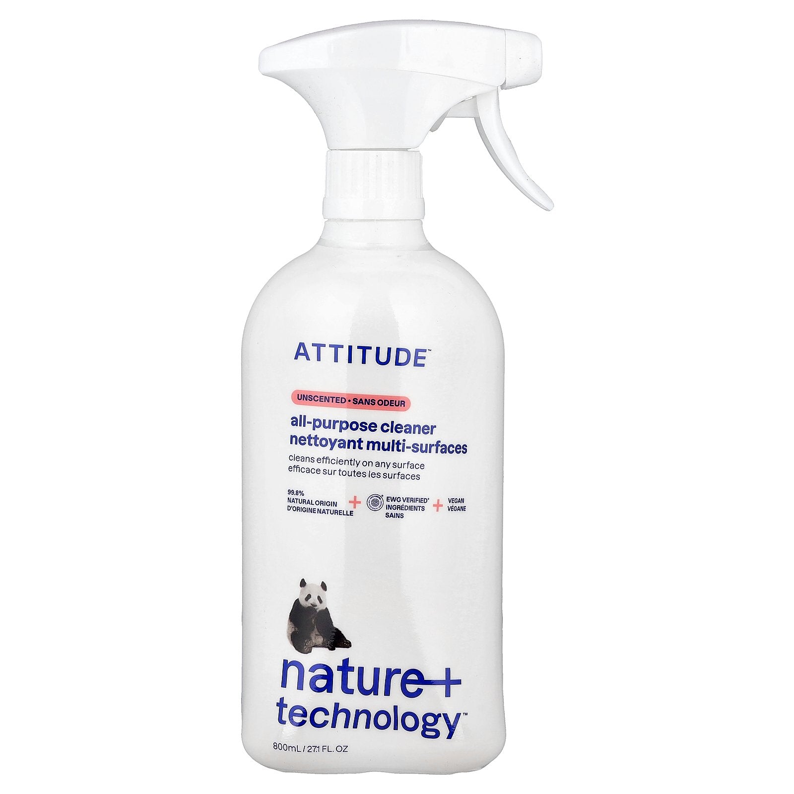 ATTITUDE, Nature + Technology™, All-Purpose Cleaner, Unscented, 27.1 fl oz ( 800 ml)
