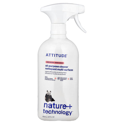 ATTITUDE, Nature + Technology™, All-Purpose Cleaner, Unscented, 27.1 fl oz ( 800 ml)