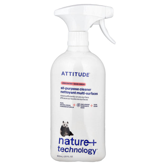 ATTITUDE, Nature + Technology™, All-Purpose Cleaner, Unscented, 27.1 fl oz ( 800 ml)