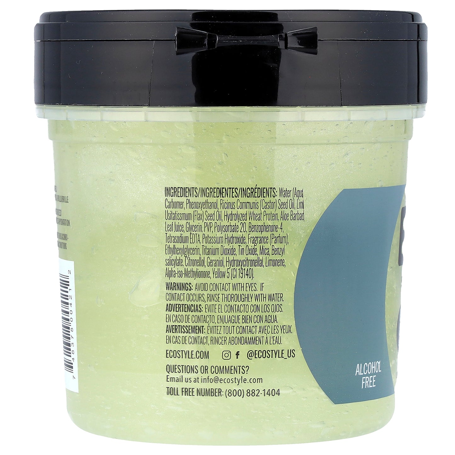 Eco Style, Styling Gel, Max Hold, All Hair Types, Black Castor & Flaxseed Oil, 16 oz (454 g)