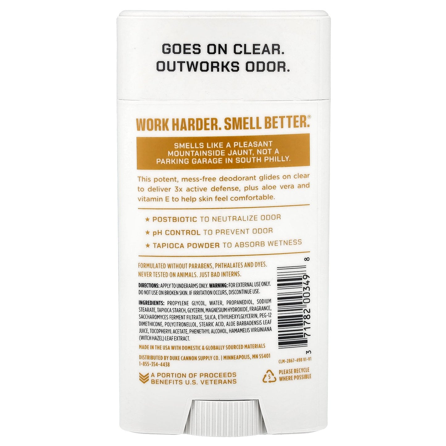 Duke Cannon Supply Co., Air Defense™, Active Deodorant, Aluminum Free, Sawtooth, 3 oz (85 g)