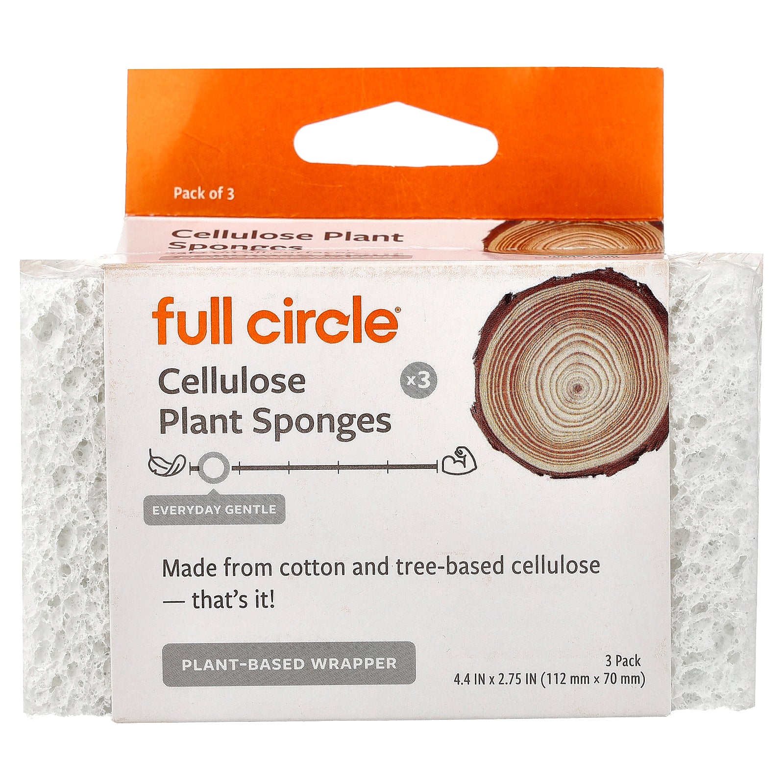 Full Circle, Cellulose Plant Sponges, 3 Count