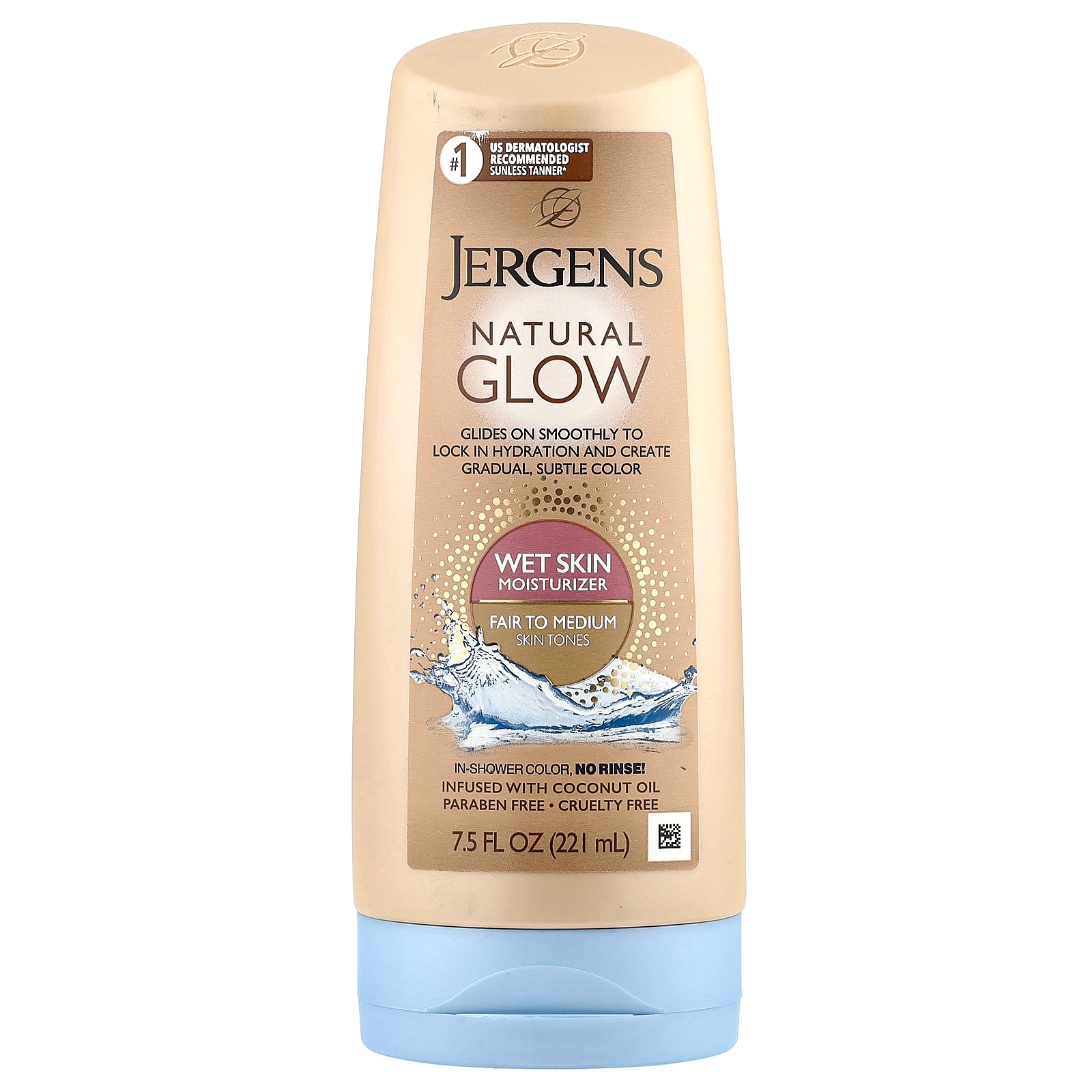 Jergens, Natural Glow, Wet Skin Moisturizer, Fair to Medium, 7.5 fl oz (221 ml)