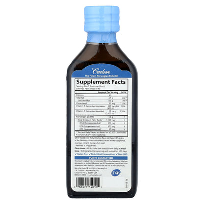 Carlson, Wild Norwegian Super D Omega-3®, Natural Lemon, 6.7 fl oz (200 ml)