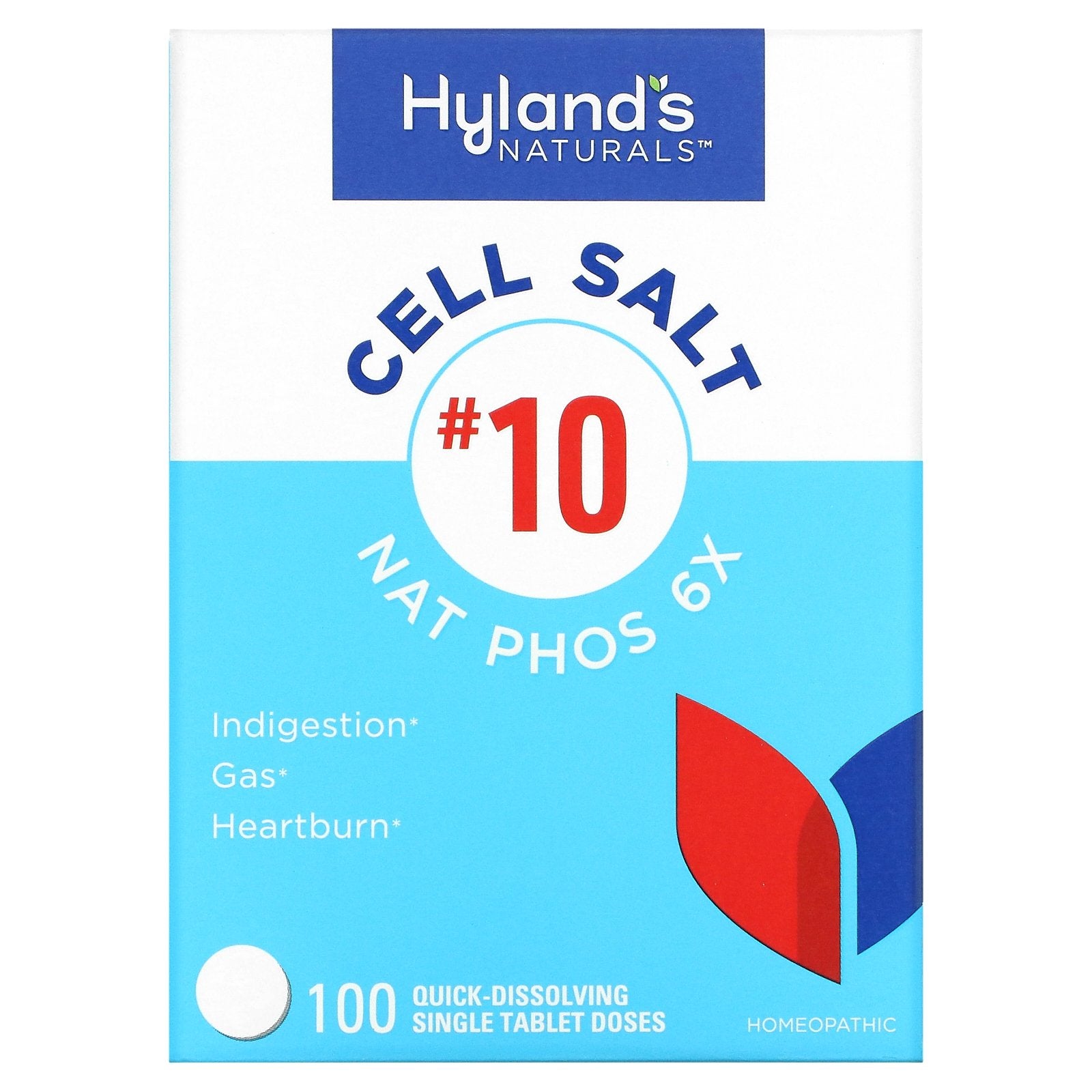 Hyland's Naturals, Cell Salt #10, Nat Phos 6X, 100 Quick-Dissolving Single Tablet Doses