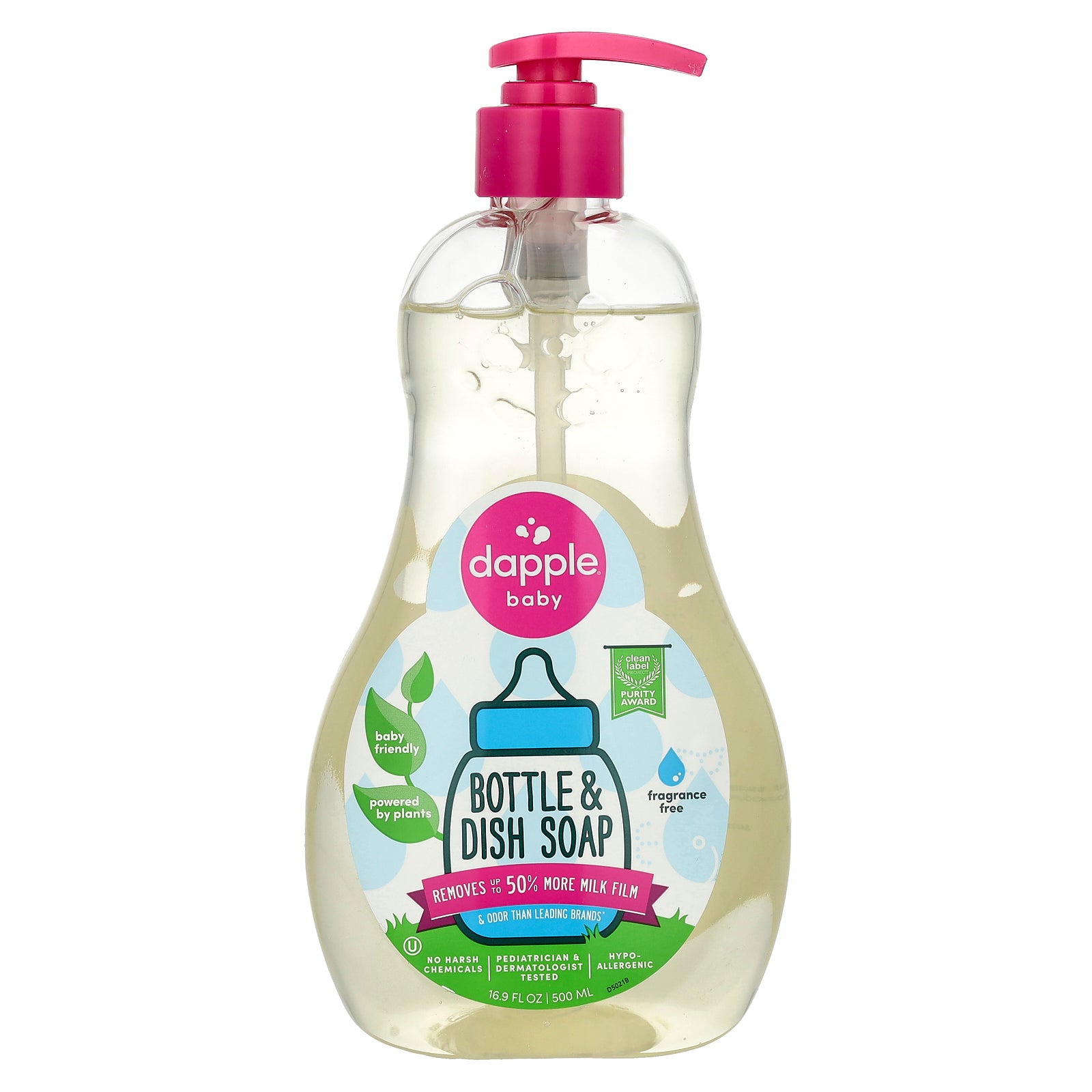 Dapple Baby, Bottle & Dish Soap, Fragrance Free, 16.9 fl oz (500 ml)
