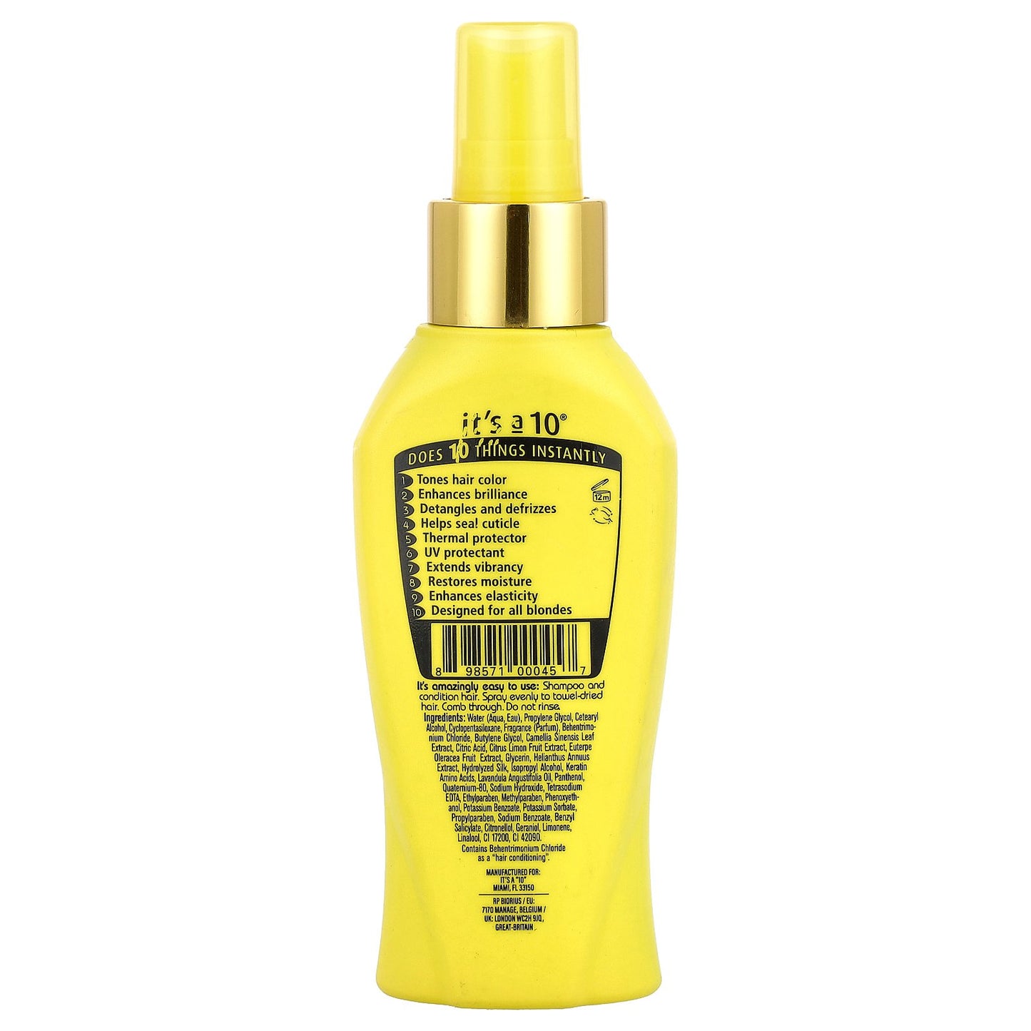 It's a 10, Miracle Leave-In, For Blondes®, 4 fl oz (120 ml)