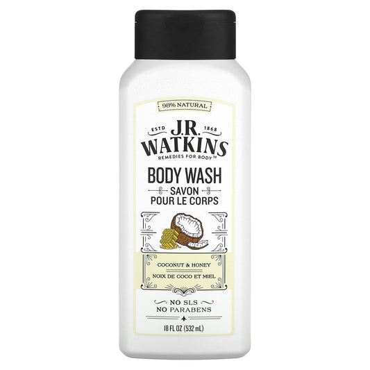 J R Watkins, Body Wash, Coconut & Honey, 18 fl oz (532 ml)