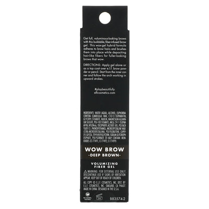 E.L.F., Wow Brow Gel, Deep Brown, 0.12 oz (3.5 g)