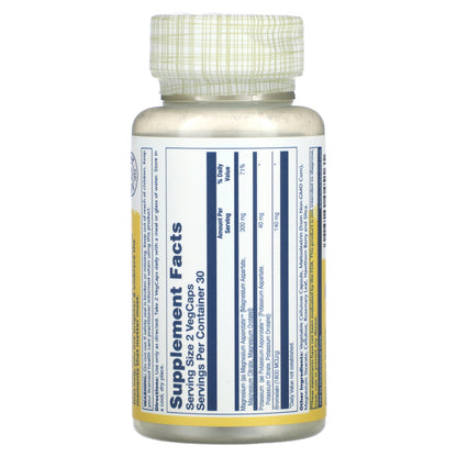 Solaray, Magnesium Potassium Asporotates with Bromelain, 60 Vegcaps