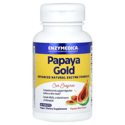 Enzymedica, Papaya Gold, Papaya Mint, 60 Tablets