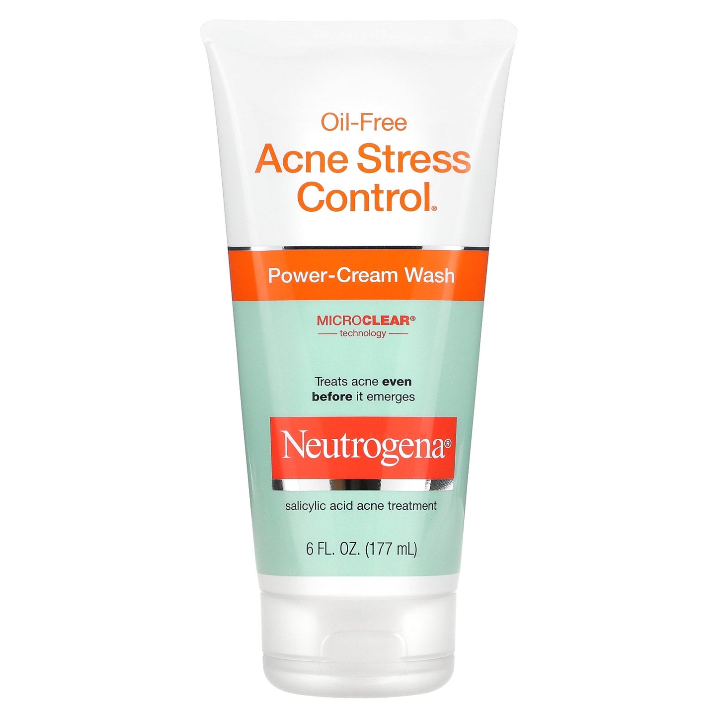 Neutrogena, Oil-Free Acne Stress Control, Power-Cream Wash, 6 fl oz (177 ml)