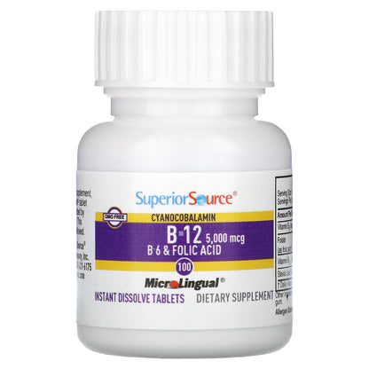 Superior Source, B-12, B-6 & Folic Acid, 100 MicroLingual Instant Dissolve Tablets