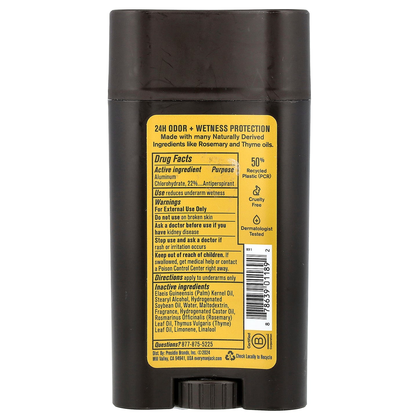 Every Man Jack, Antiperspirant + Deodorant, Sandalwood, 2.6 oz (73 g)