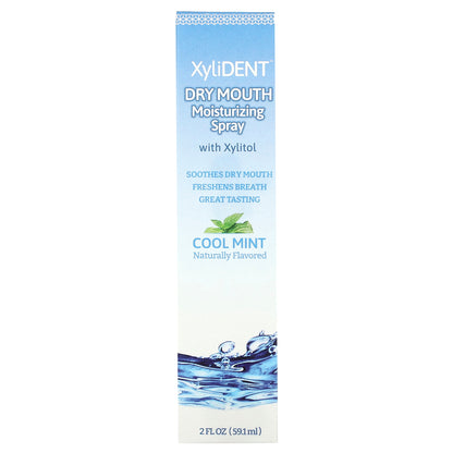 XyliDENT, Dry Mouth Moisturizing Spray with Xylitol, Cool Mint, 2 fl oz (59.1 ml)