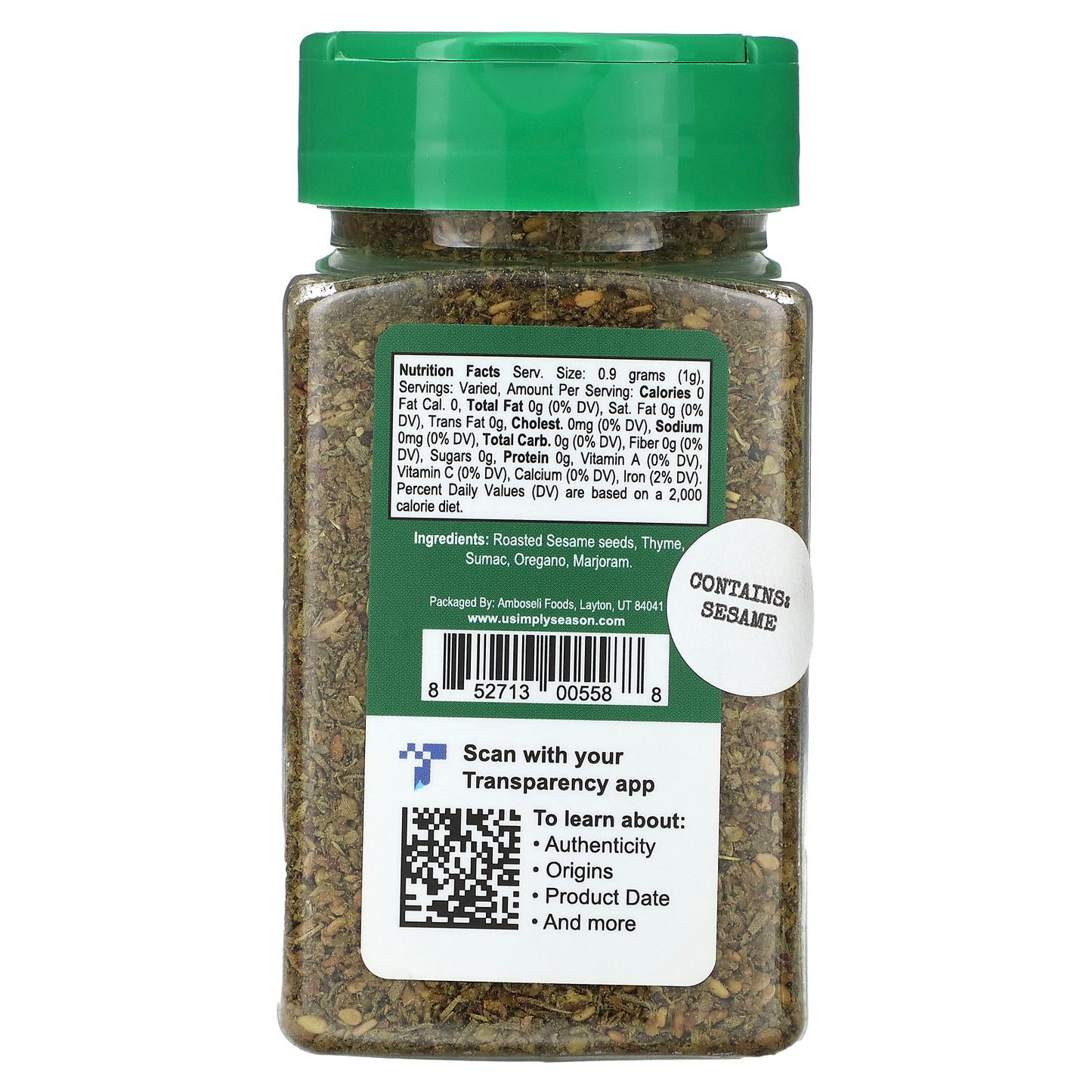 USimplySeason, Original Za'atar, 4.8 oz (135 g)