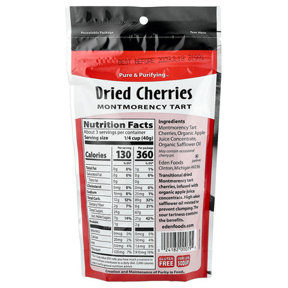 Eden Foods, Selected, Dried Cherries Montmorency Tart, 4 oz (113 g)