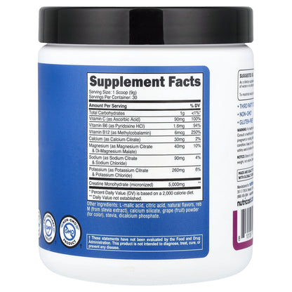 Nutricost, Performance, Creatine + Hydration, Grape, 9.9 oz (276 g)