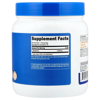 Nutricost, L-Glutamine, Blue Raspberry, 17.9 oz (500 g)