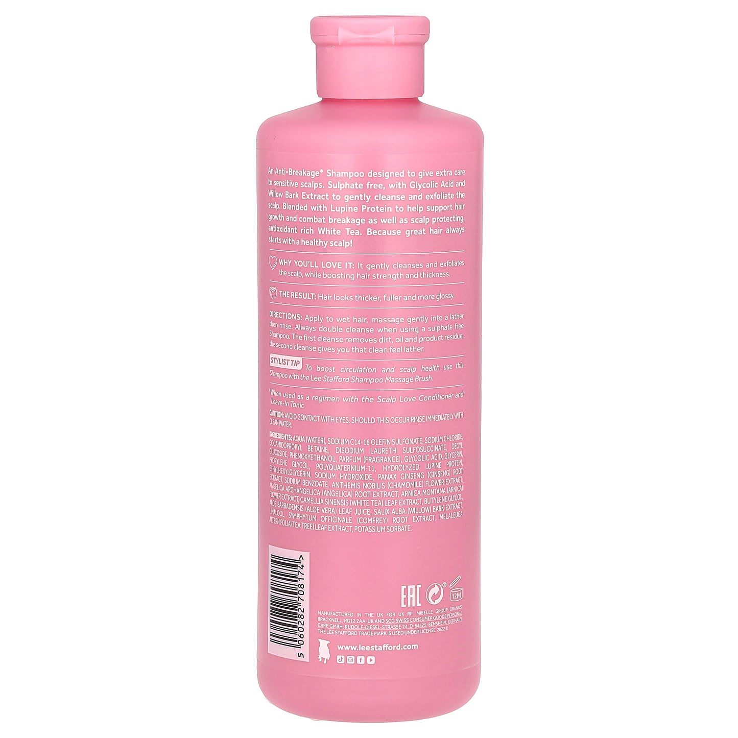 Lee Stafford, Scalp Love, Anti-Breakage Shampoo, For Fine Hair & Sensitive Scalps, 16.9 fl oz (500 ml)