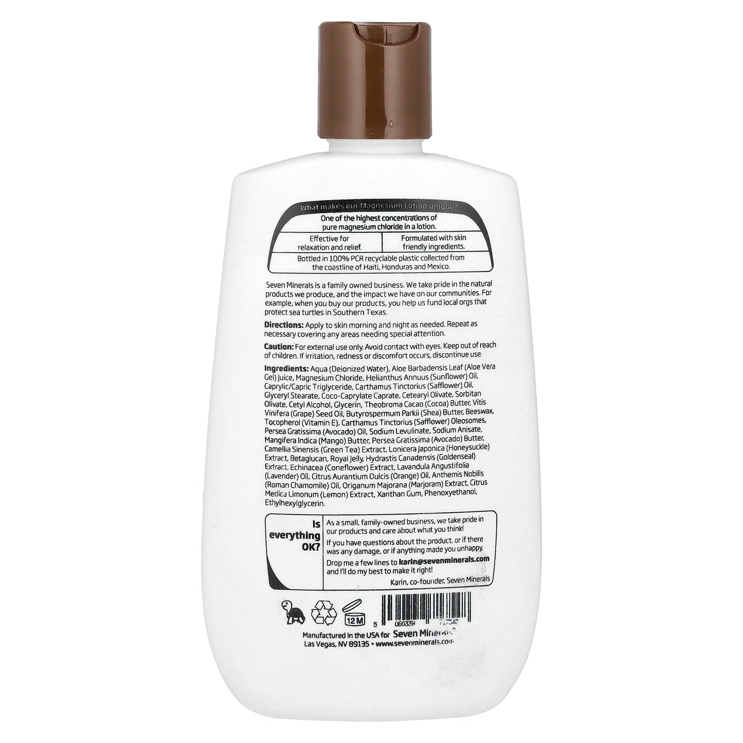 Seven Minerals, Soothing Relief Magnesium Lotion, 8 fl oz (237 ml)