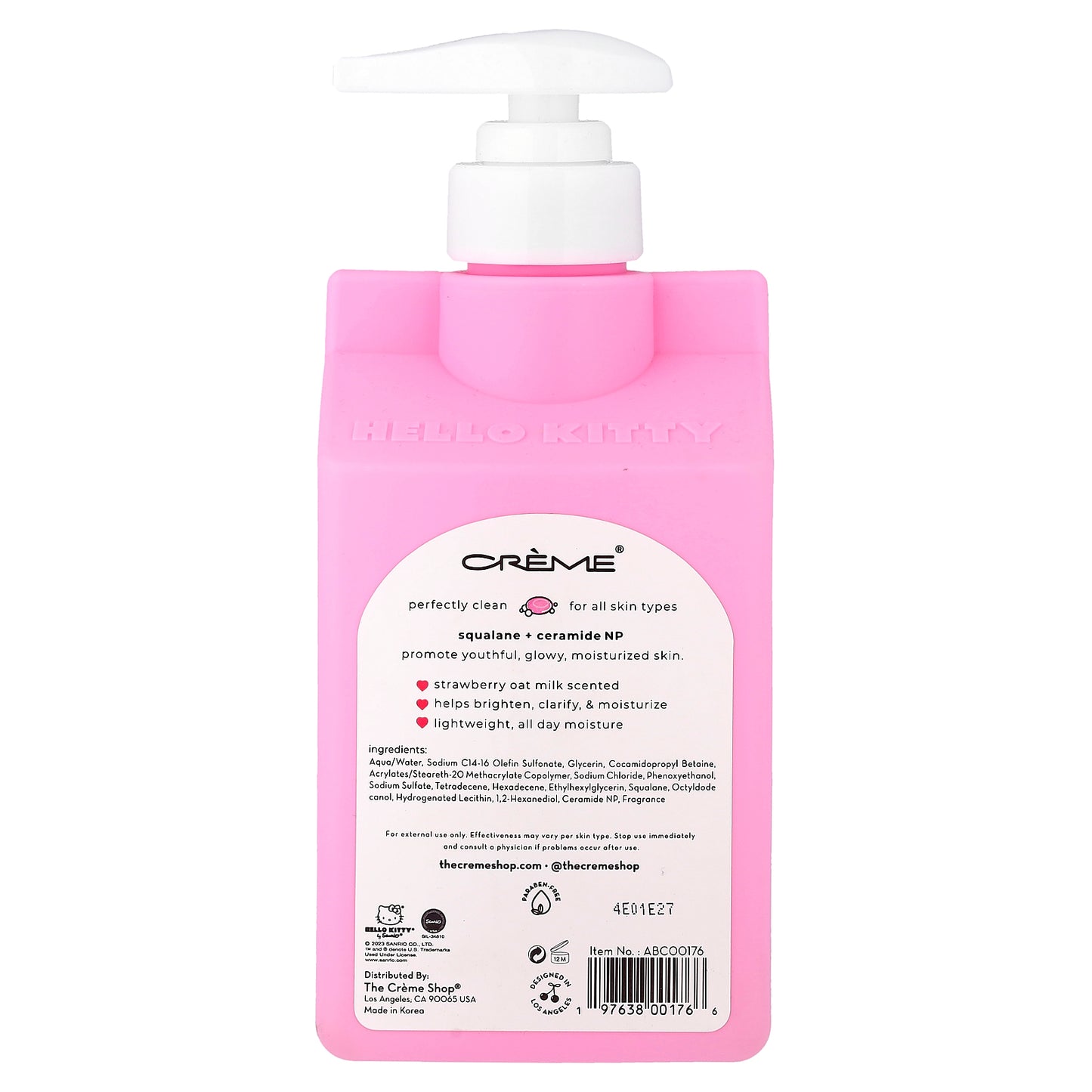 The Creme Shop, Hello Kitty®, Advanced Cleanse Body Cleanser, Strawberry Oat Milk, 16.9 fl oz (500 ml)