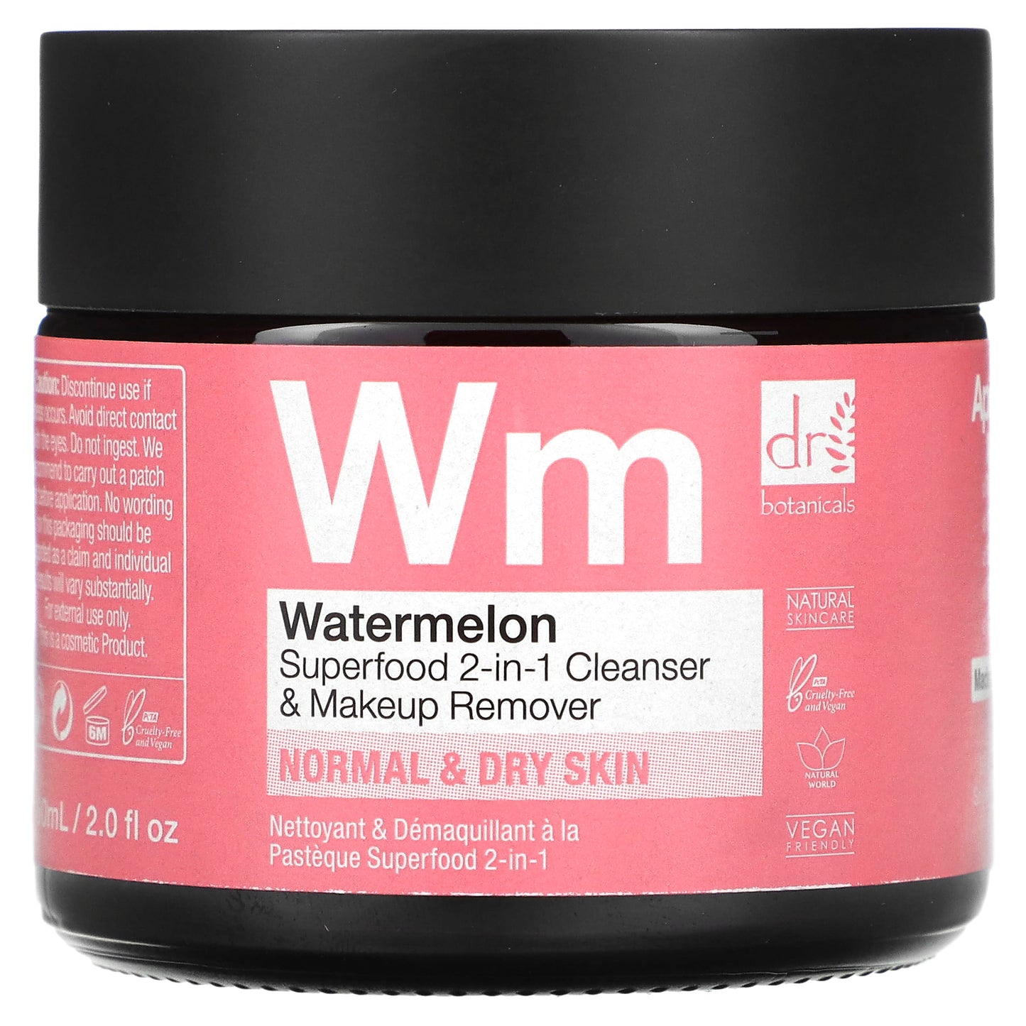 Dr. Botanicals, Superfood 2-in-1 Cleanser & Makeup Remover, Watermelon, 2 fl oz (60 ml)