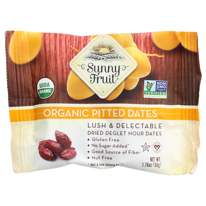 Sunny Fruit, Organic Pitted Dates, 5 Portion Packs, 1.76 oz (50 g) Each