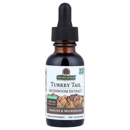 Nature's Answer, Turkey Tail, Mushroom Extract, Alcohol Free, 1 fl oz (30 ml)