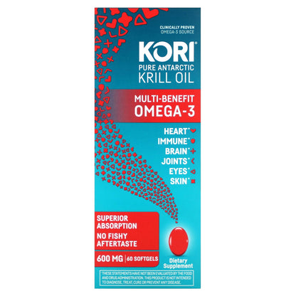 Kori, Pure Antarctic Krill Oil, Multi-Benefit Omega-3, 60 Softgels